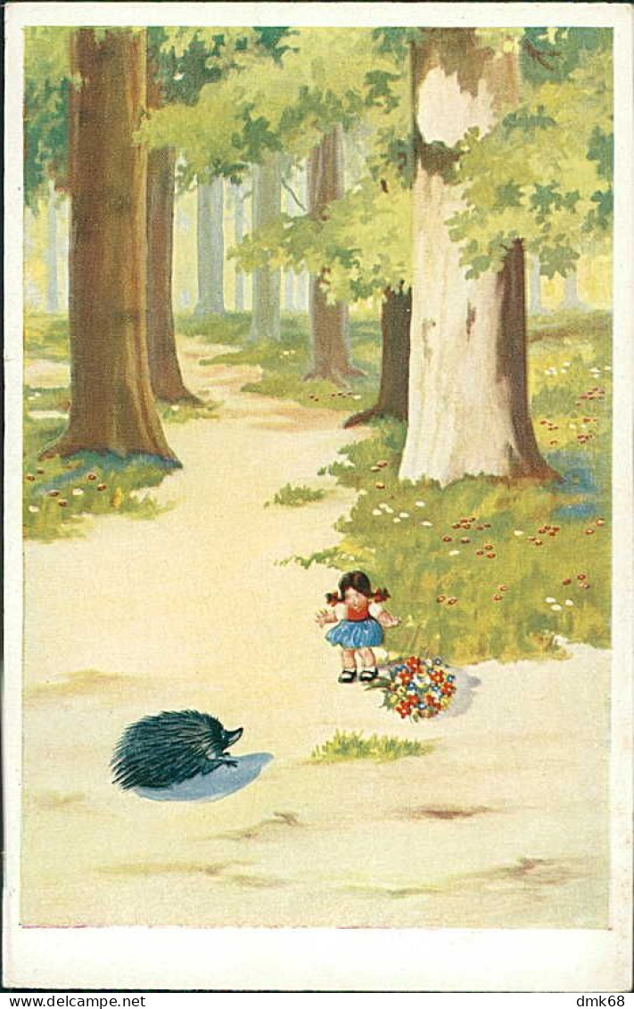 W.S.S.B. 1910s POSTCARD -  GIRL & FLOWERS &  PORCUPINE - N. 9565 (5438) - Feiertag, Karl