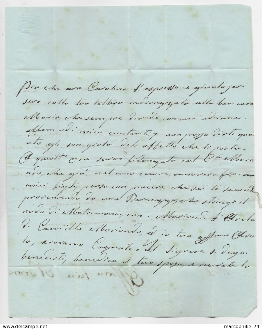 SARDEGNA SARDE CACHET MONTECHIARO 3 AGO 1852 LETTERA LETTRE COVER TORINO  TAXE 2 - Sardegna