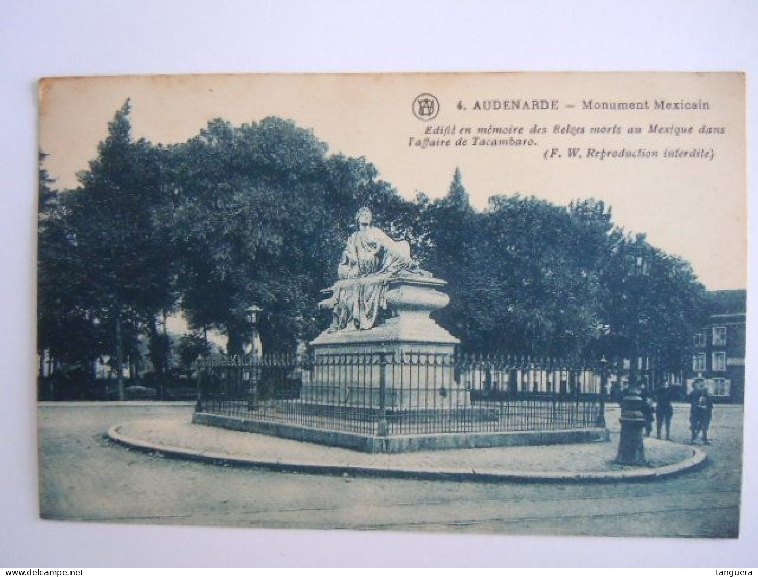 Oudenaarde Audenarde Monument Mexicain Ed. Van Assche Rousseaux Gelopen 1938 - Oudenaarde