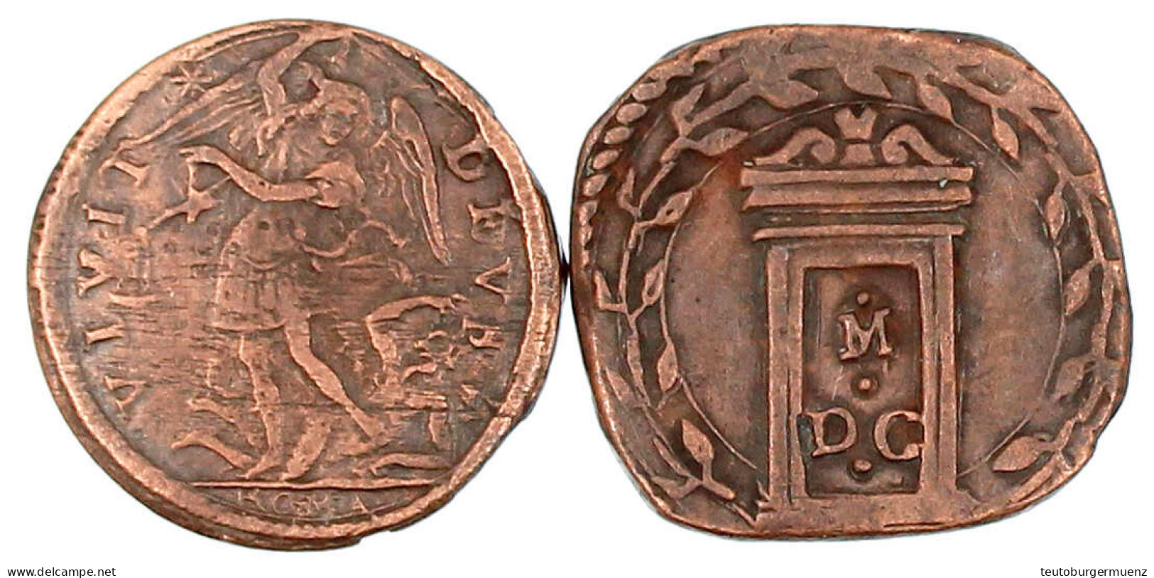 2 Kupfermünzen: Quattrino 1600 Und Quattrino O.J. Urban VIII. (1636/1637). Sehr Schön Und Schön - Vatican