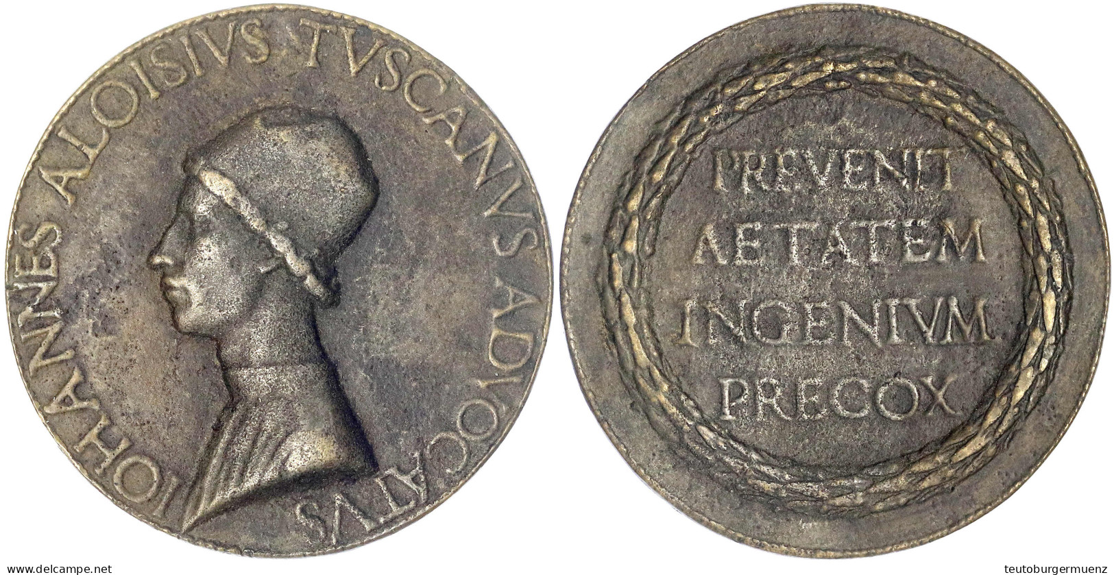 Bronzegussmedaille O.J. (um 1473/1478) Von Lysipp Dem Jüngeren. Giovanni Alvise Toscani, Anwalt (1450-1478). 71 Mm. Etwa - Lombardije-Venetië