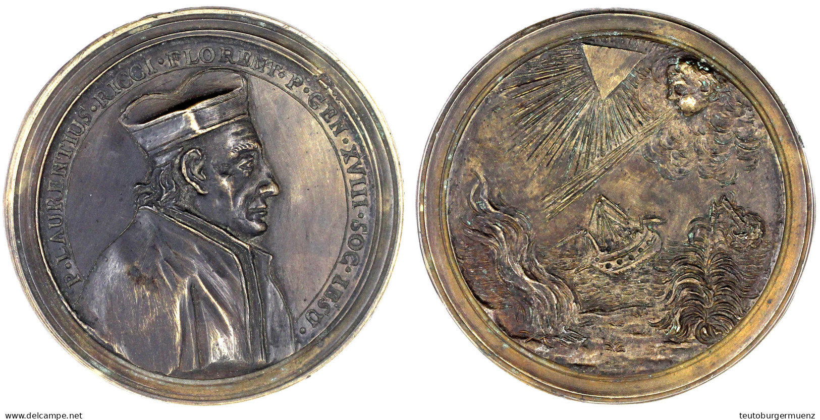 Bronzegussmedaille O.J. (ggf. Giovanni Zanobo Weber). Auf Den Ordensgeneral Der Jesuiten Lorenzo Ricci (1703-1775). Büst - Tuscan