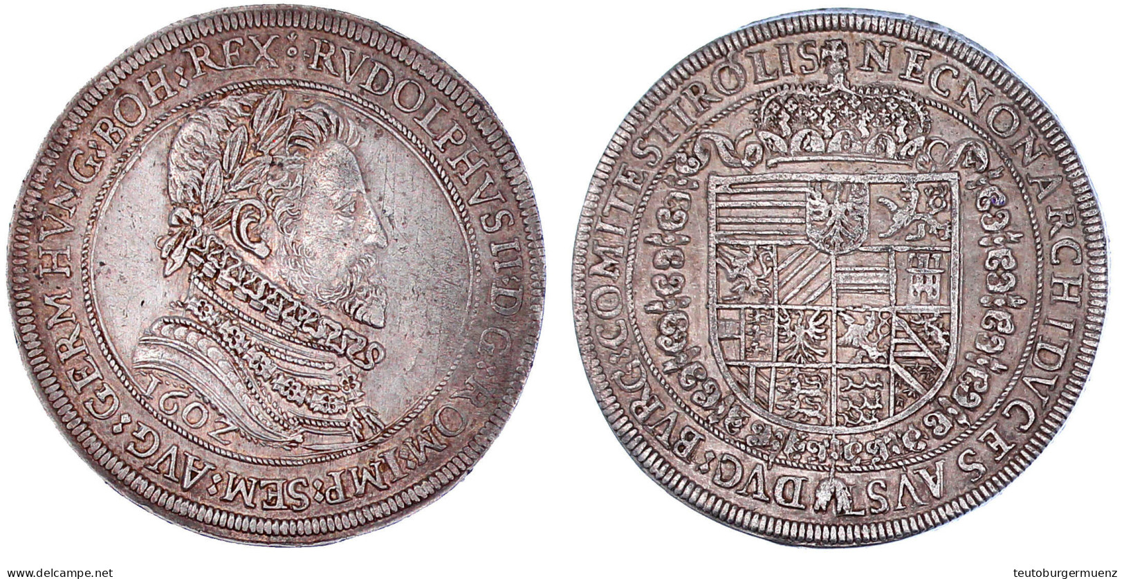 Reichstaler 1602, Hall. 28,39 G. Fast Vorzüglich, Feine Walzenspuren, Sehr Seltenes Jahr. Davenport. 3005. Voglhuber 96/ - Gold Coins