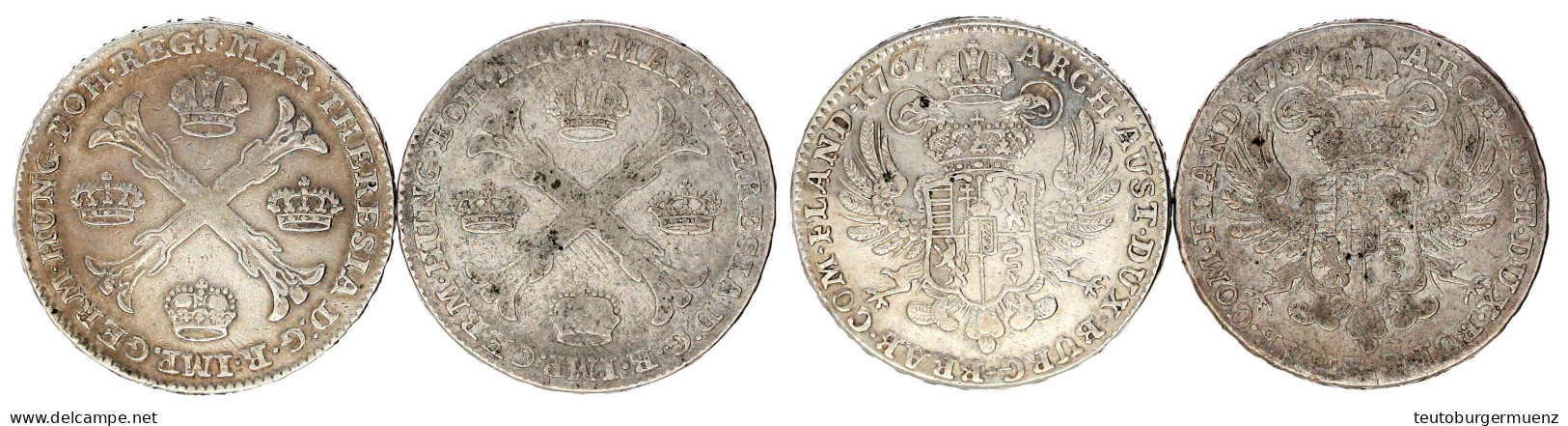 2 X Kronentaler: 1767 Und 1769, Brüssel. Sehr Schön Und Fast Sehr Schön. Davenport. 1282. - Goldmünzen