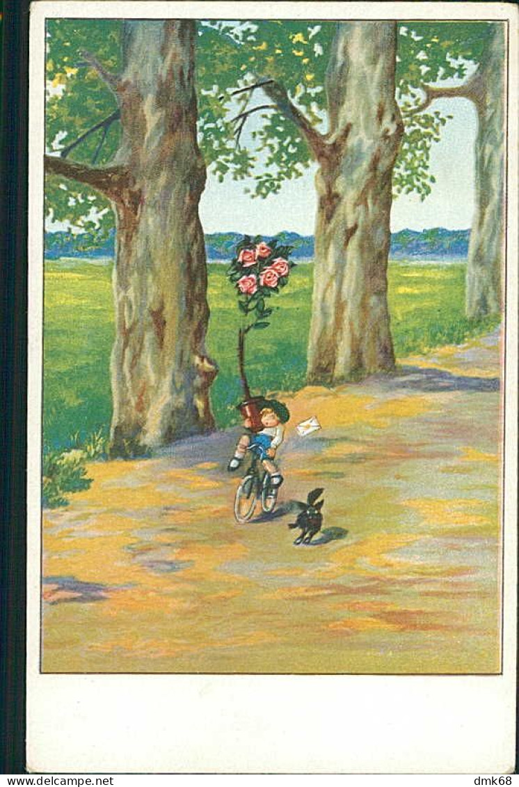 W.S.S.B. 1910s POSTCARD - KID CARRYING FLOWERS AND LETTER  - N. 5917(5441) - Feiertag, Karl