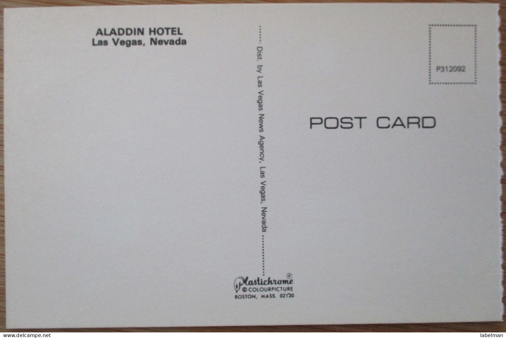 USA US NEVADA SINCITY LAS VEGAS ALADDIN CASINO HOTEL POSTCARD CARTE POSTALE POSTKARTE CARTOLINA ANSICHTSKARTE - Las Vegas