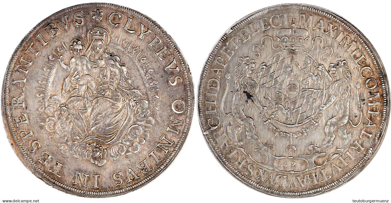 Reichstaler 1627 (kleine Jahreszahl) München. 28,62 G. Gutes Vorzüglich, Min. Schrötlingsfehler Am Rand. Hahn 111. Daven - Gouden Munten