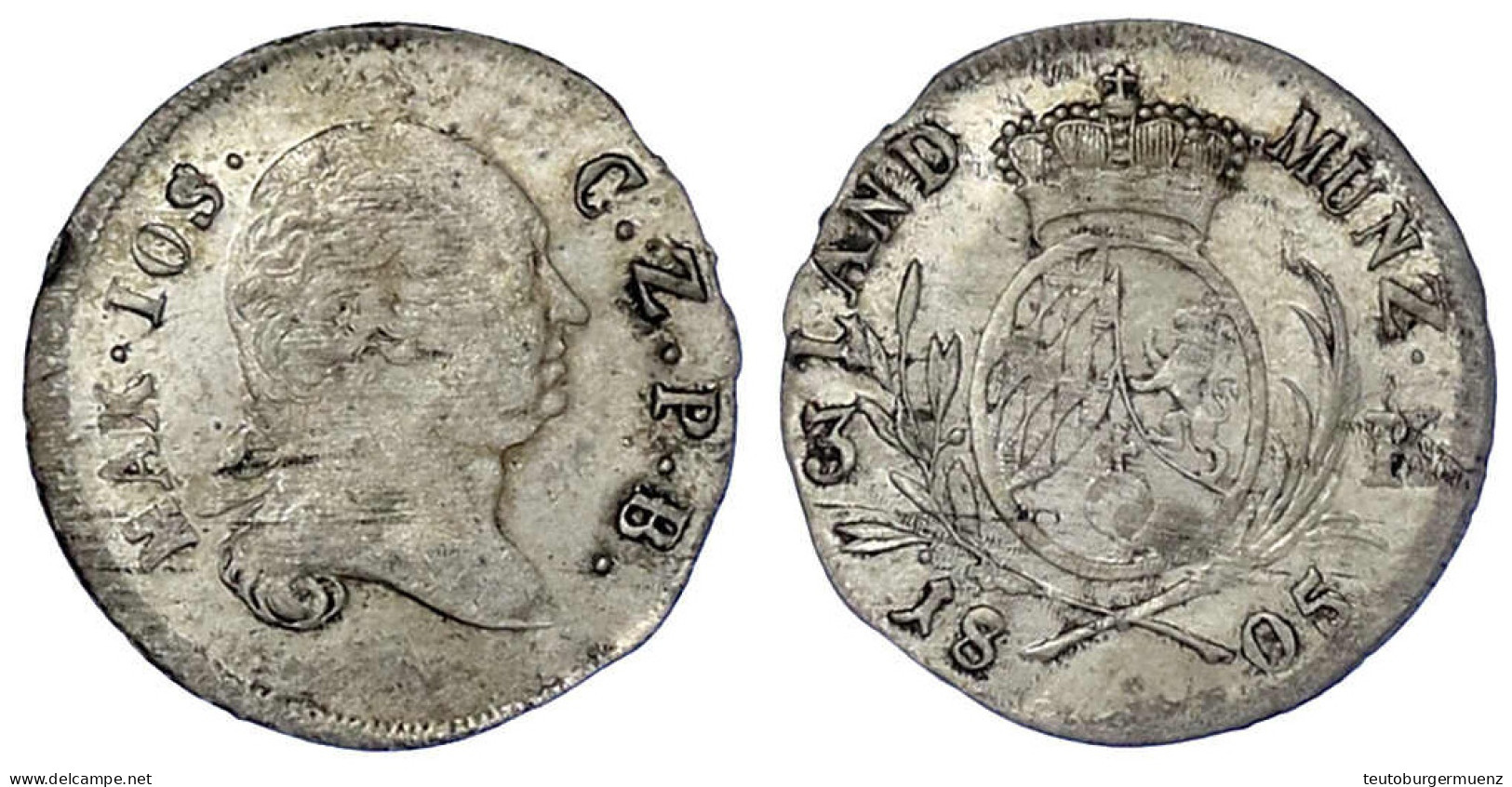 3 Kreuzer 1805. Fast Stempelglanz, Prachtexemplar, Selten In Dieser Erhaltung. AKS 20. - Goldmünzen