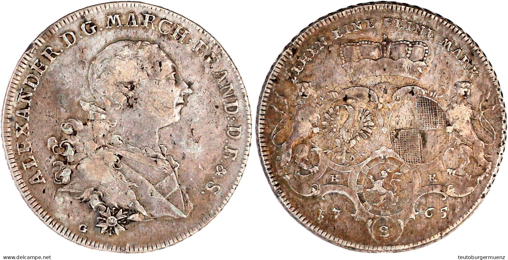 Konventionstaler 1765 G/S, Schwabach. 27,65 G. Sehr Schön, Kl. Schrötlingsfehler Und Randfehler. Davenport. 1995. - Pièces De Monnaie D'or