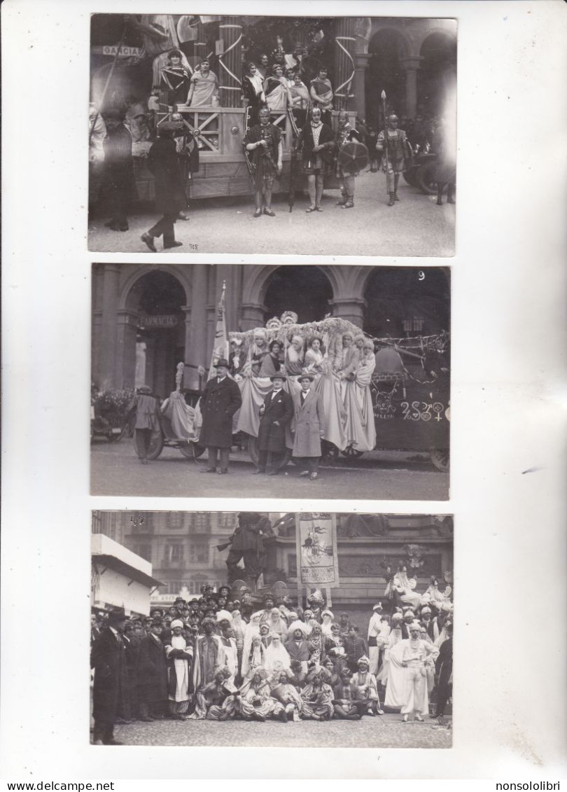 3 CARTOLINE  FOTOGRAFICHE :: FOTO OTTOLENGHI + BORRIONE : CARNEVALE 1929 TORINO NON VIAGGIATE - Exposiciones
