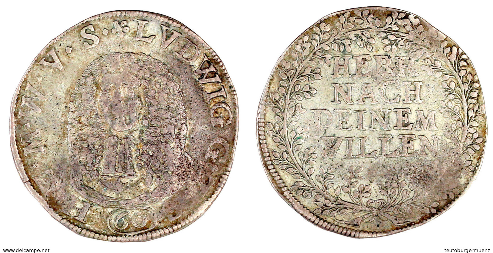60 Kreuzer (Spruchgulden) O.J. Hohensolms. Porträttyp VIII. Ohne Münzmeistersignatur (Jürgen Ahrens). 18,53 G. Gutes Seh - Gold Coins