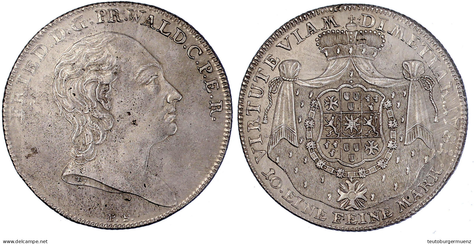 Konventionstaler 1781, Arolsen. 28,08 G. Vorzüglich/Stempelglanz, Min. Schrötlingsfehler, Sehr Selten In Dieser Erhaltun - Pièces De Monnaie D'or