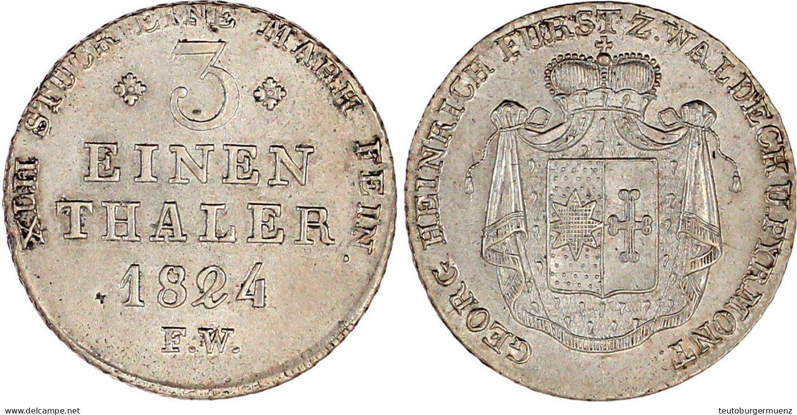 1/3 Taler 1824 FW. Vorzüglich/Stempelglanz, Selten. Jaeger 31. AKS 21. - Pièces De Monnaie D'or