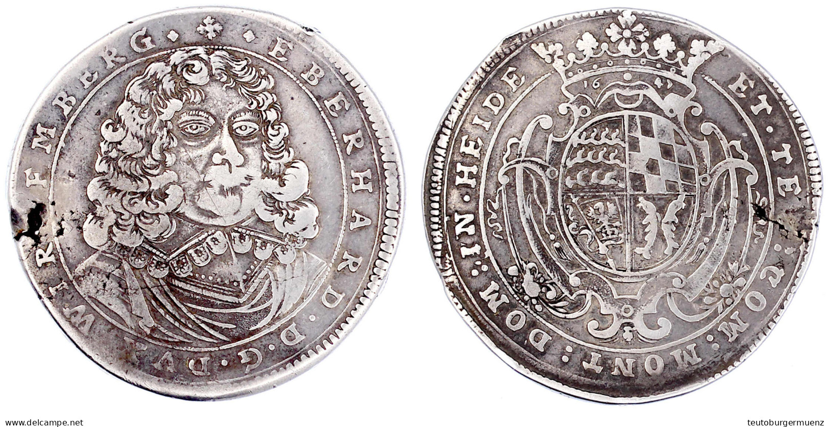 Reichstaler 1647. Älteres Großes Brustbild Im Harnisch Mit Spitzenkragen Fast V. V./gekröntes, Quadriertes Wappen In Ein - Pièces De Monnaie D'or