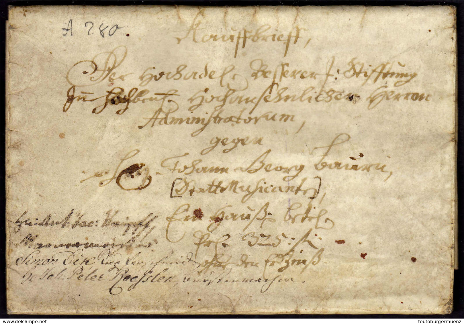 "Kauffbrief" Vom 22. Mai 1750, Verfasst Von Marc Philipp Und Heinrich Friedrich "Besserer Leede Von Thalfingen Als Neuma - Pièces De Monnaie D'or