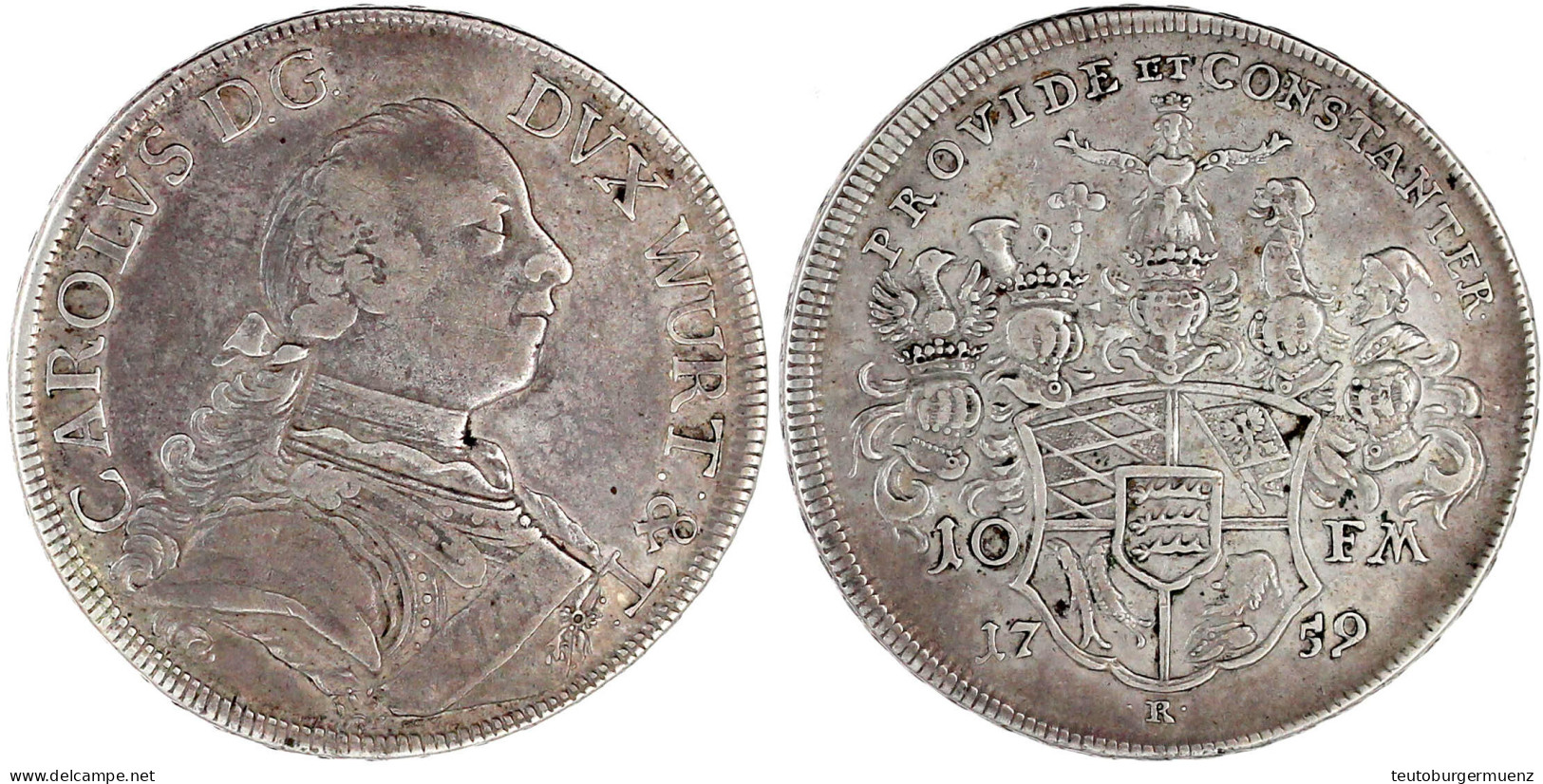 Konventionstaler 1759 R, Stuttgart. 27,75 G. Fast Sehr Schön. Klein/Raff 359.1. Davenport. 2859. - Pièces De Monnaie D'or