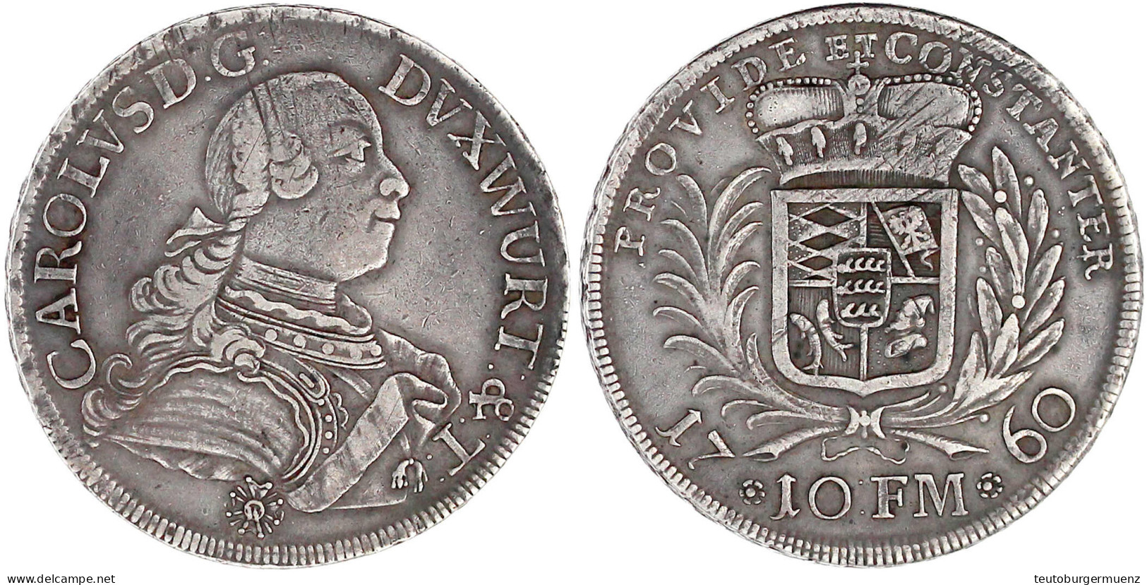 Konventionstaler 1760, Stuttgart. 27,93 G. Gutes Sehr Schön, Min. Justiert. Klein/Raff 360a. Davenport. 2860. - Pièces De Monnaie D'or