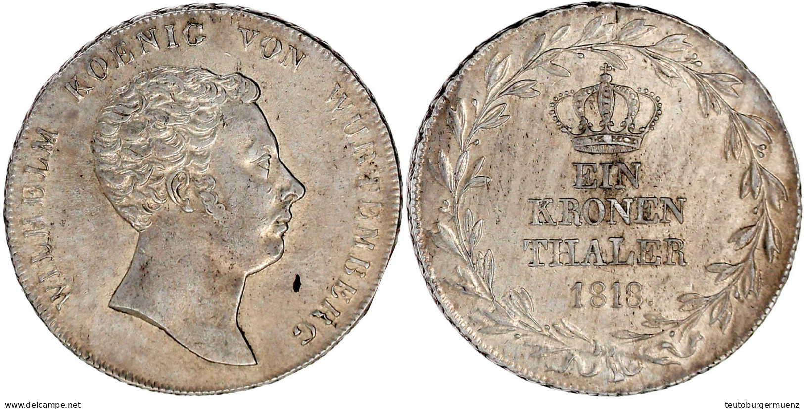 Kronentaler 1818. Vorzüglich, Min. Schrötlingsfehler. Jaeger 37. Thun 429. AKS 64. - Pièces De Monnaie D'or