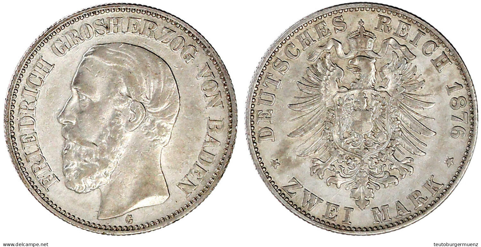 2 Mark 1876 G. Fast Vorzüglich. Jaeger 26. - Other & Unclassified