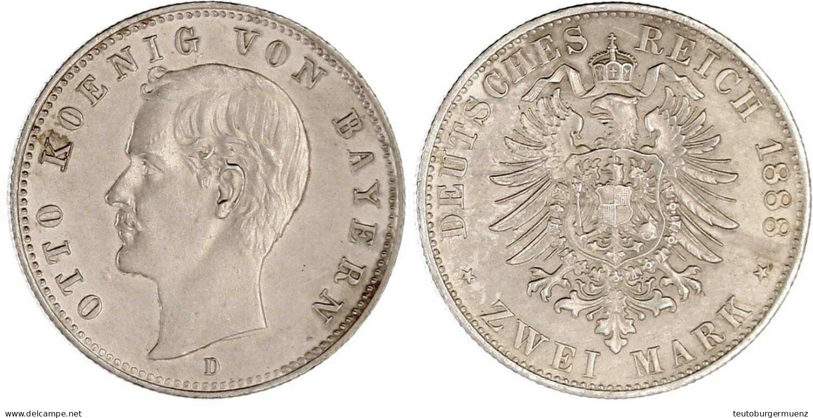 2 Mark 1888 D. Vorzüglich/Stempelglanz. Jaeger 43. - Other & Unclassified