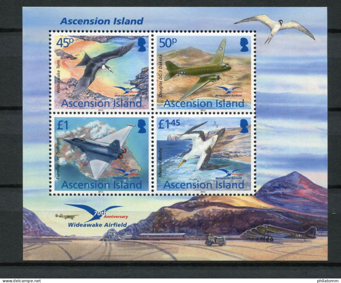 Ascension - Block Nr. 73 - "70 Jahre Wideawake-Flughafen Von Ascension" ** / MNH (aus Dem Jahr 2012) - Ascension