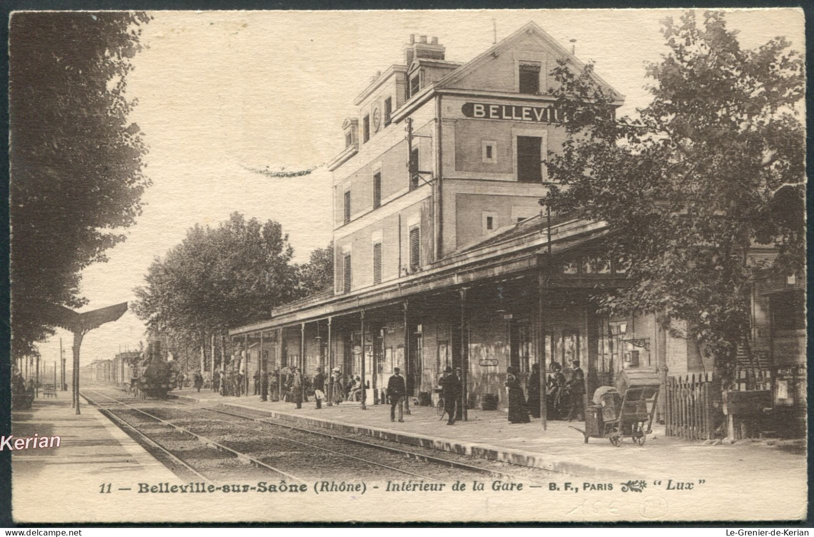 Belleville-sur-Saône - Intérieur De La Gare (avec Train) - N°11 B.F. - Voir 2 Scans & Descriptif - Belleville Sur Saone