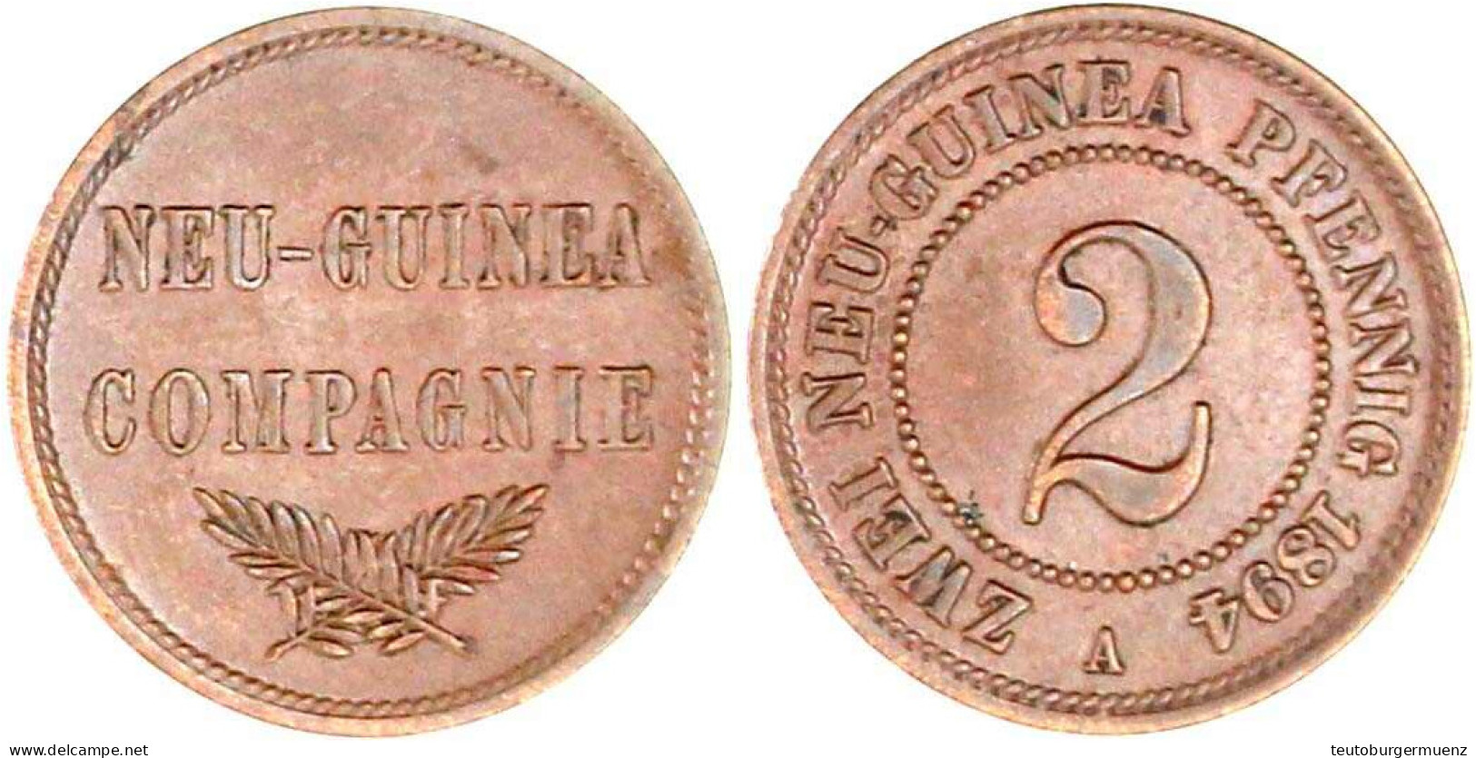 2 Neuguinea-Pfennig 1894 A. Vorzüglich. Jaeger 702. - Deutsch-Neuguinea