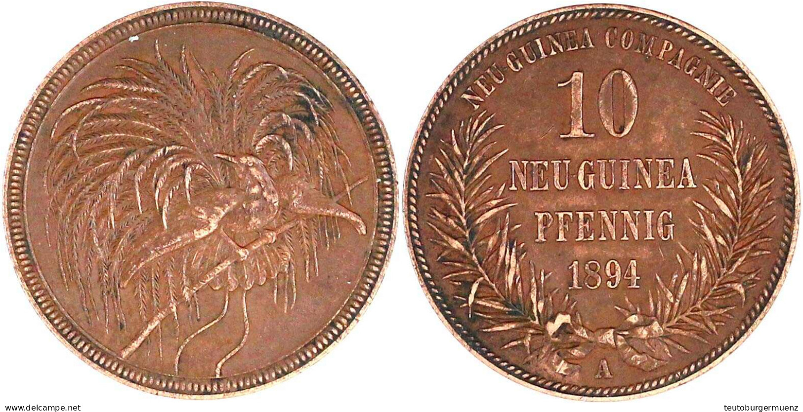 10 Neuguinea-Pfennig 1894 A. Sehr Schön/vorzüglich. Jaeger 703. - Nueva Guinea Alemana