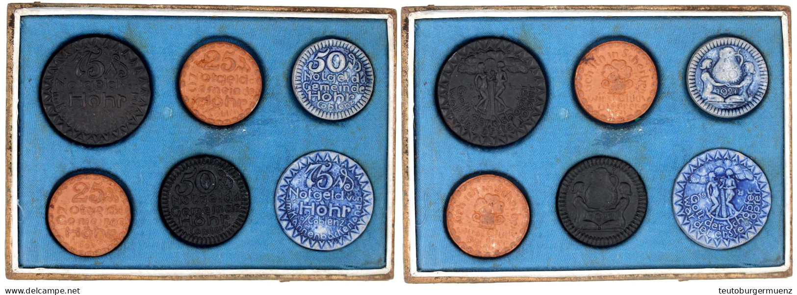 6 Verschiedene In Blau, Schwarz Und Braun Zu 2 X 25, 2 X 50 Und 2 X 75 Pf. 1921. In Originalschachtel. Vorzüglich - Collections