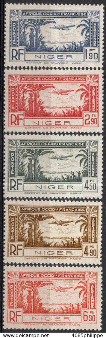 NIGER Poste Aérienne N°1* à 5* Neufs Charnières Cote : 5€25 - Unused Stamps