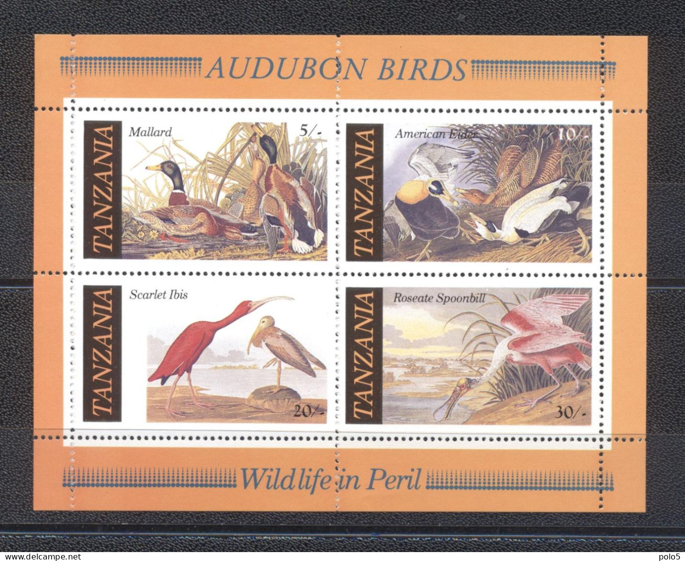 Tanzania 1986-The 200th Anniversary Of The Birth Of John James Audubon M/Sheet - Tanzania (1964-...)