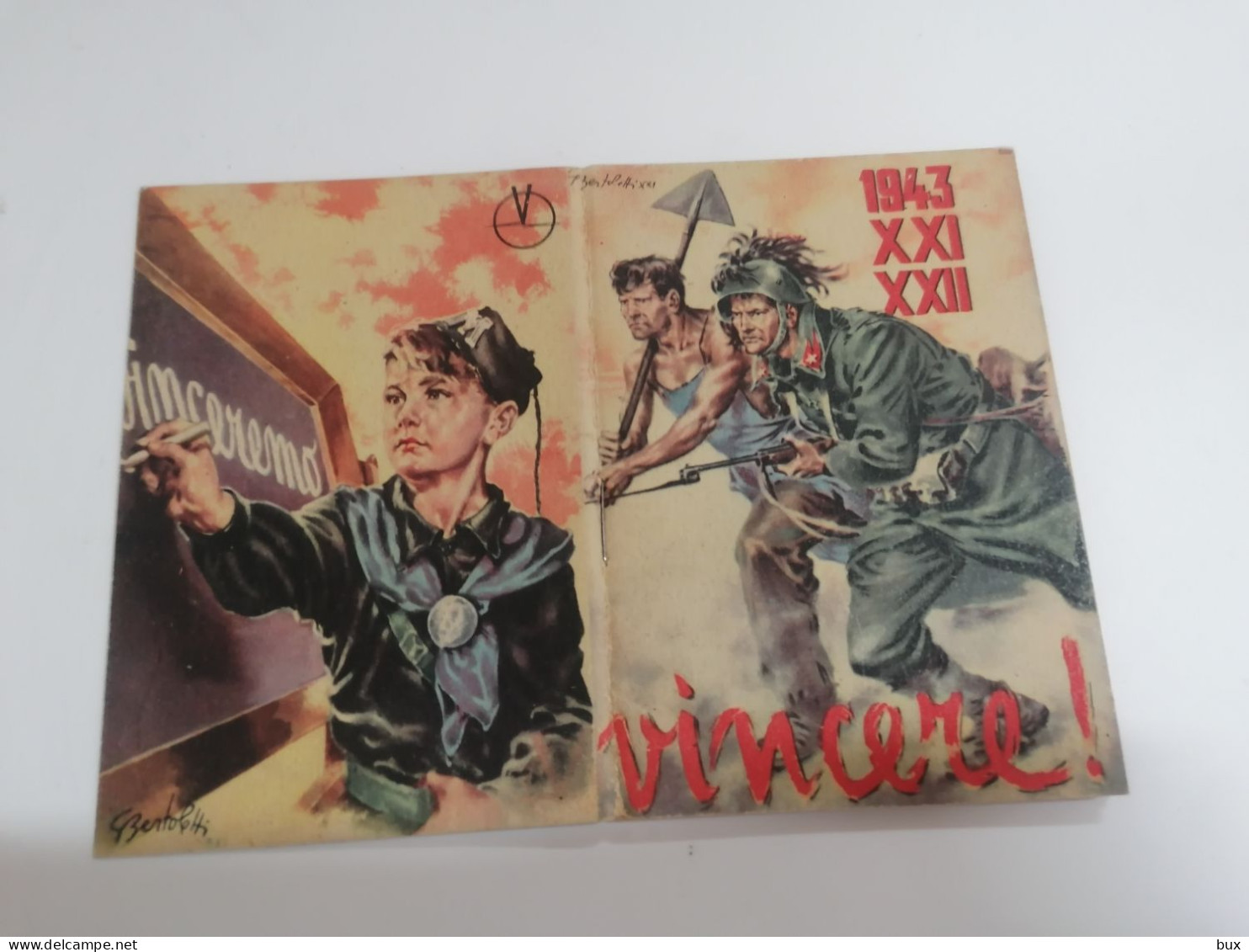 1943 VINCERE CALENDARIETTO MILITARE TASCABILE PERFETTO - Tamaño Pequeño : 1941-60