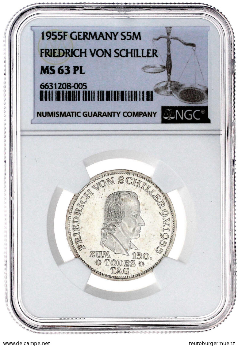 Schiller 1955 F. Im NGC-Blister Mit Grading PL 63. Jaeger 389. - Other & Unclassified