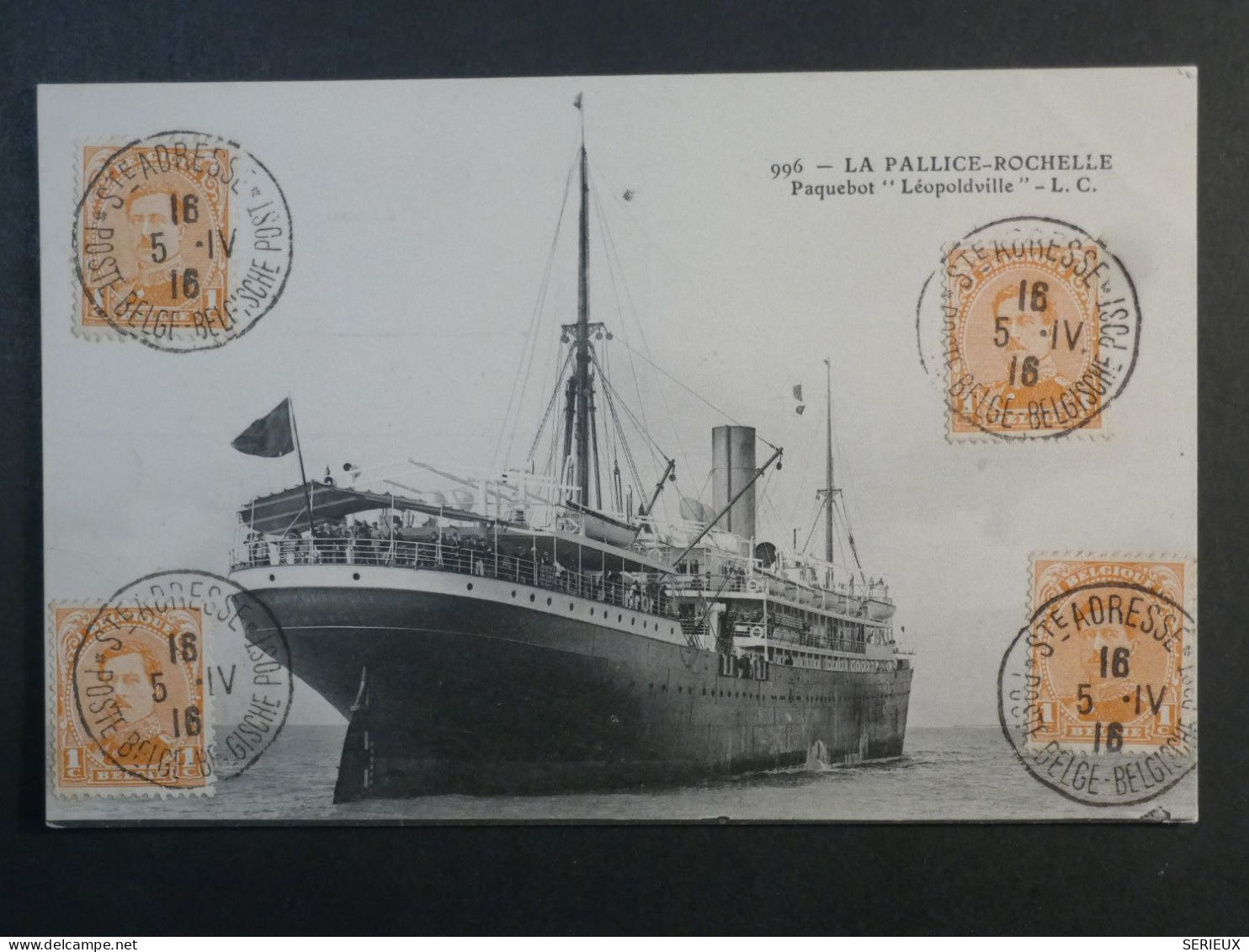 DL 8 BELGIQUE BELLE CARTE  POSTE EN EXIL LE HAVRE 1916 + LA ROCHELLE  +VU BEHR.DISPERSION COLLECTION+++ - Autres & Non Classés