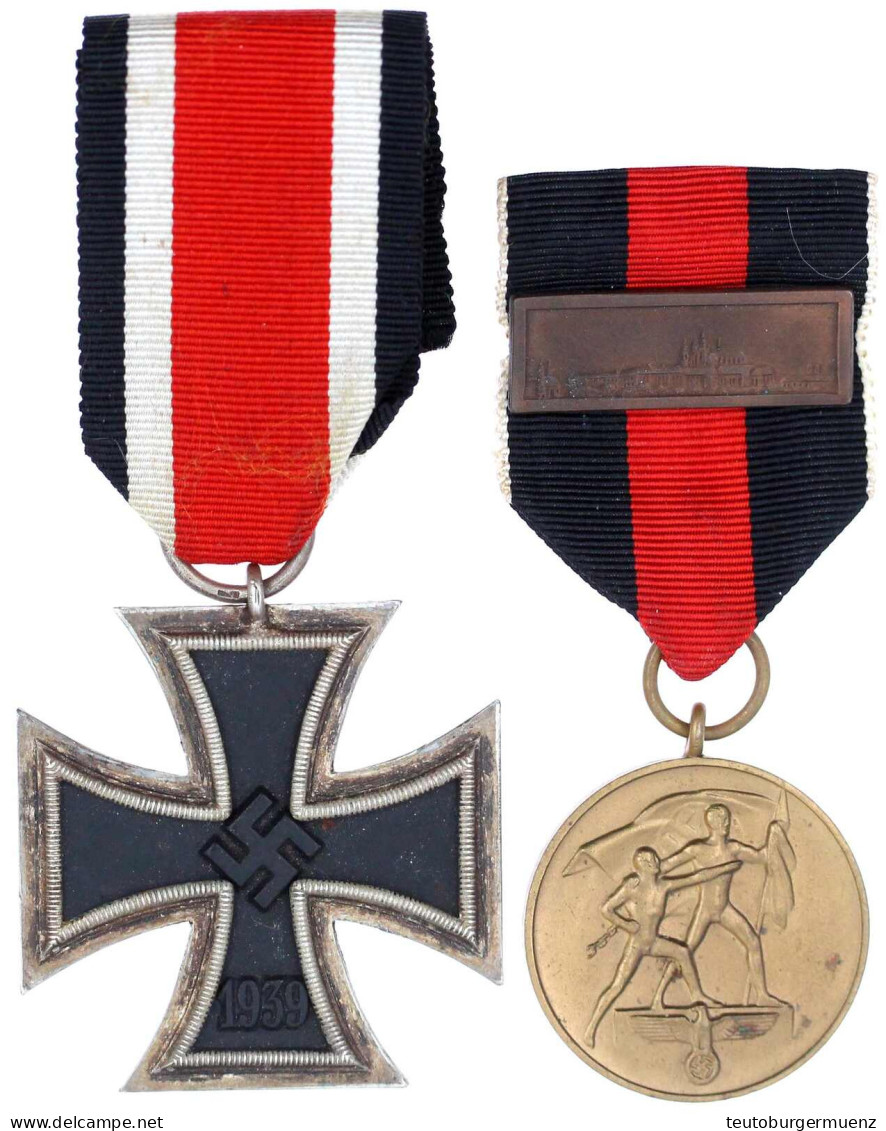 2 Stück: EK II 1939 Am Band Und Medaille Des 1. Oktober 1938 Mit Spange Prager Burg Am Band. Beide Vorzüglich - Andere & Zonder Classificatie