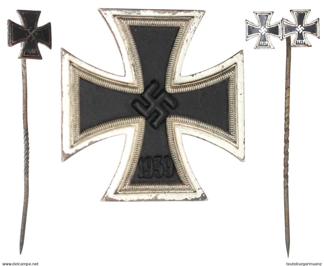 Eisernes Kreuz I. Klasse 1939. Ohne Herstellerangabe. Flache Ausführung Mit Nadel. Im Originaletui. Dazu Emaill. Miniatu - Other & Unclassified