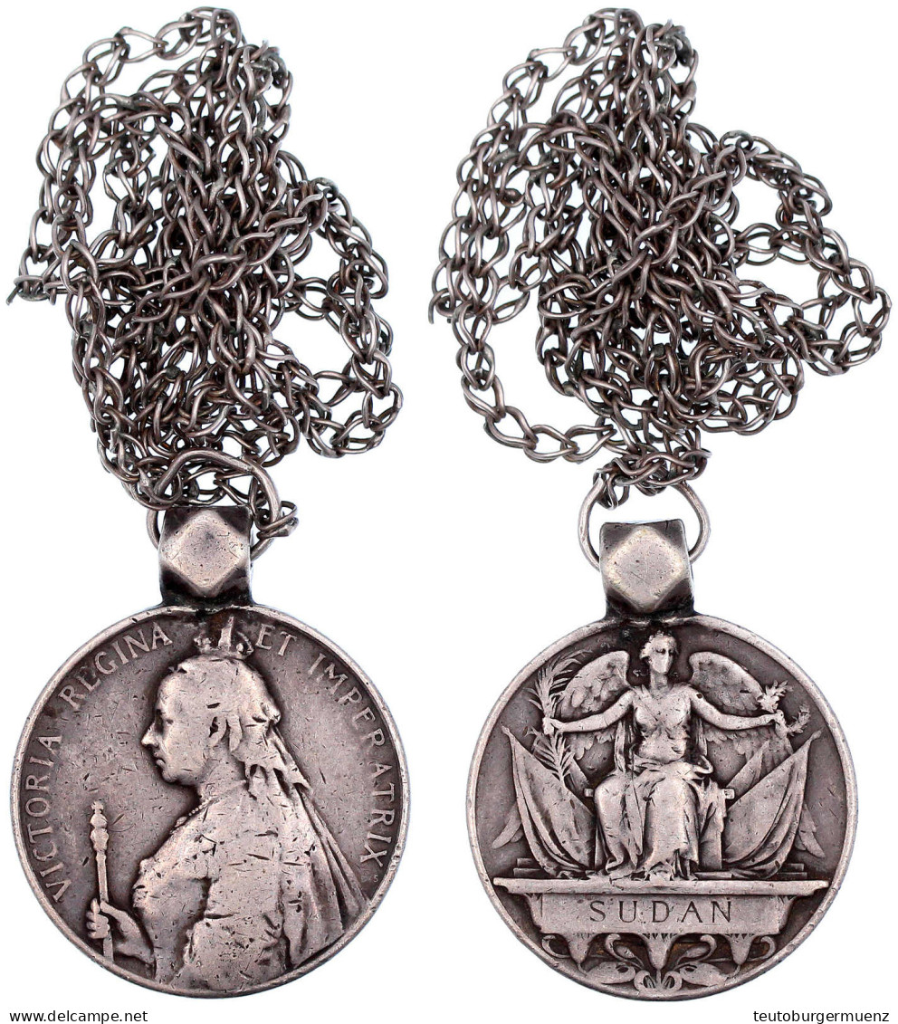 Sudan-Medal (gestiftet 1899). Silber, 36 Mm. Randgravur Arabisch AH "1327" (= 1909). Originalöse Ersetzt Durch Würfelauf - Non Classés