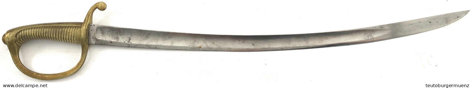 Briquet-Säbel Um 1800/1810. Messinggefäß. Länge 65 Cm. Klinge Minimal Rostig - Blankwaffen