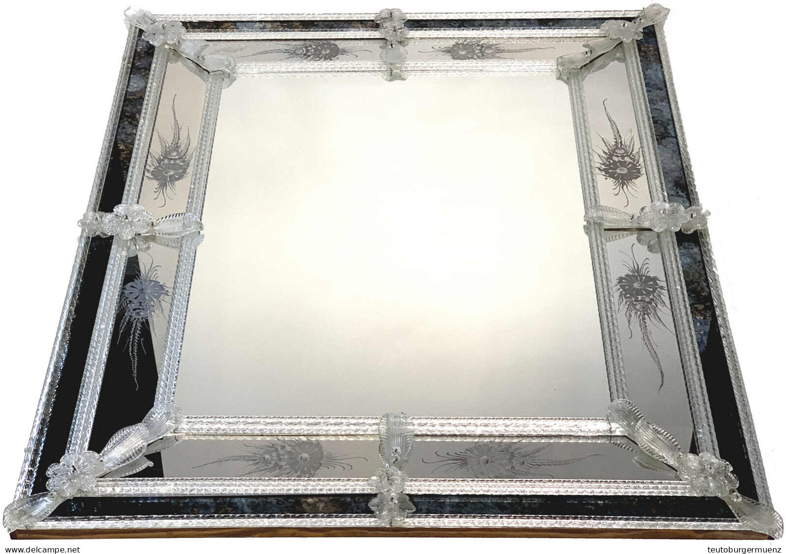 Prunkvoller Wandspiegel Aus Murano-Glas. 82 X 101 Cm. KEIN VERSAND/NO SHIPPING POSSIBLE - Glass & Crystal