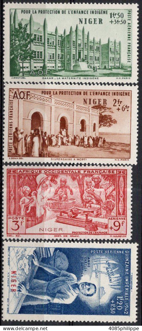 NIGER Poste-Aérienne N°6* à 9* Neufs Charnières Cote : 4€00 - Unused Stamps