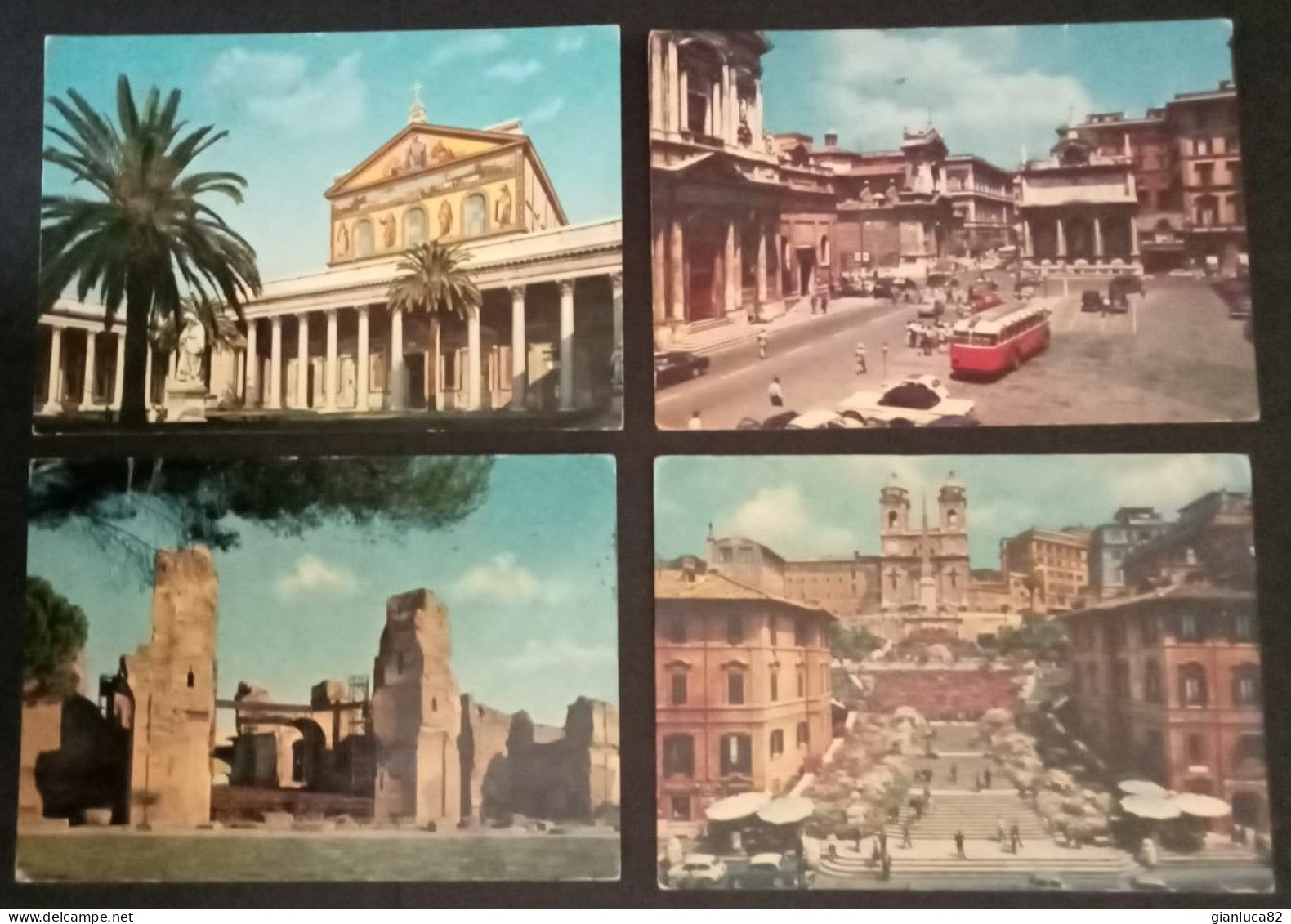 Lotto N. 4 Cartoline Vintage Roma Viaggiate Anni ‘60 (342) Come Da Foto Dest. Napoli 14,8 X 10,3 Cm Offertissima - Collezioni & Lotti