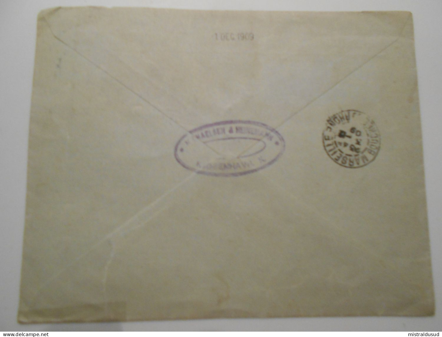 Danemark , Lettre Recommandee De Kjobenhavn 1909 Pour Marseille - Lettres & Documents
