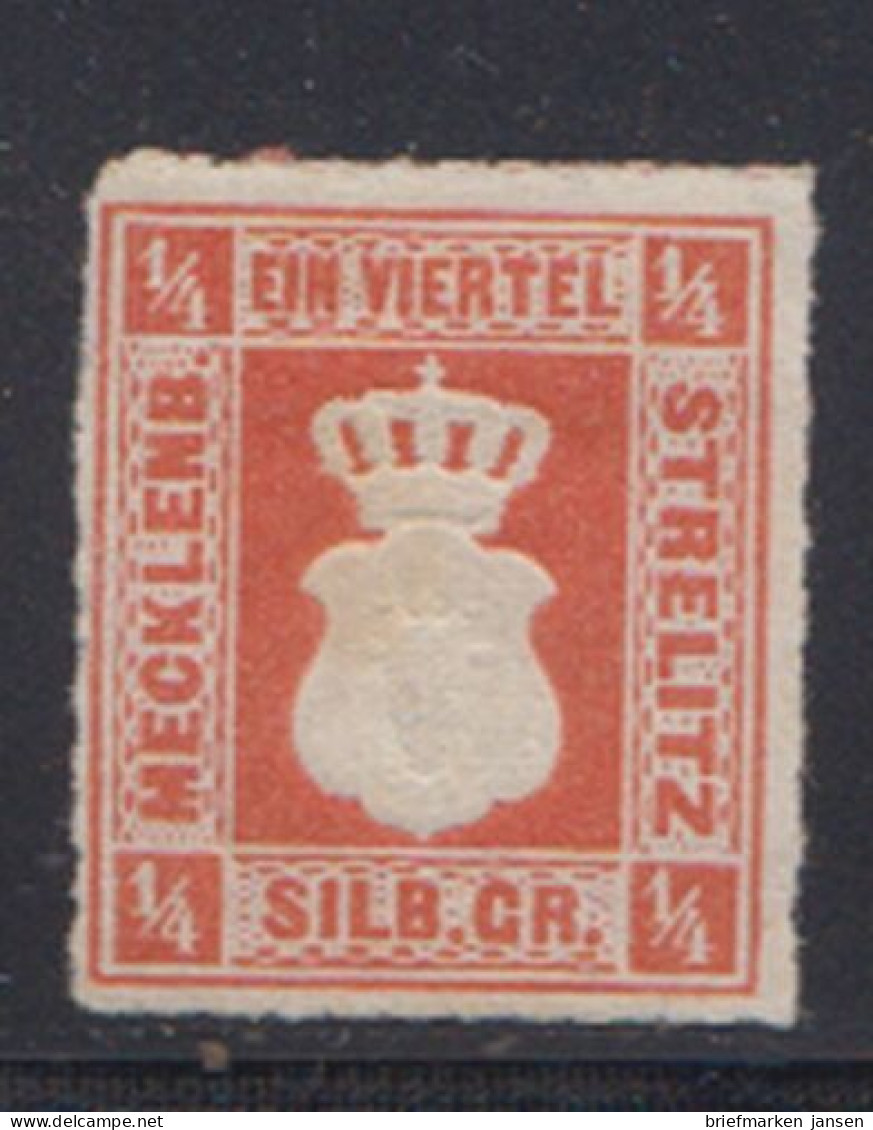 Mecklenburg-Strelitz MiNr. 1a Stierkopf In Gekr. Wappen Im Rechteck (1/4 Sgr.) - Mecklenbourg-Strelitz