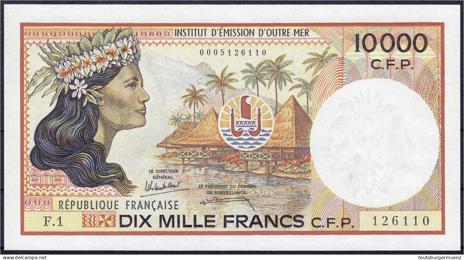 10000 Francs O.D. (1985). I. Pick 4a. - Other & Unclassified