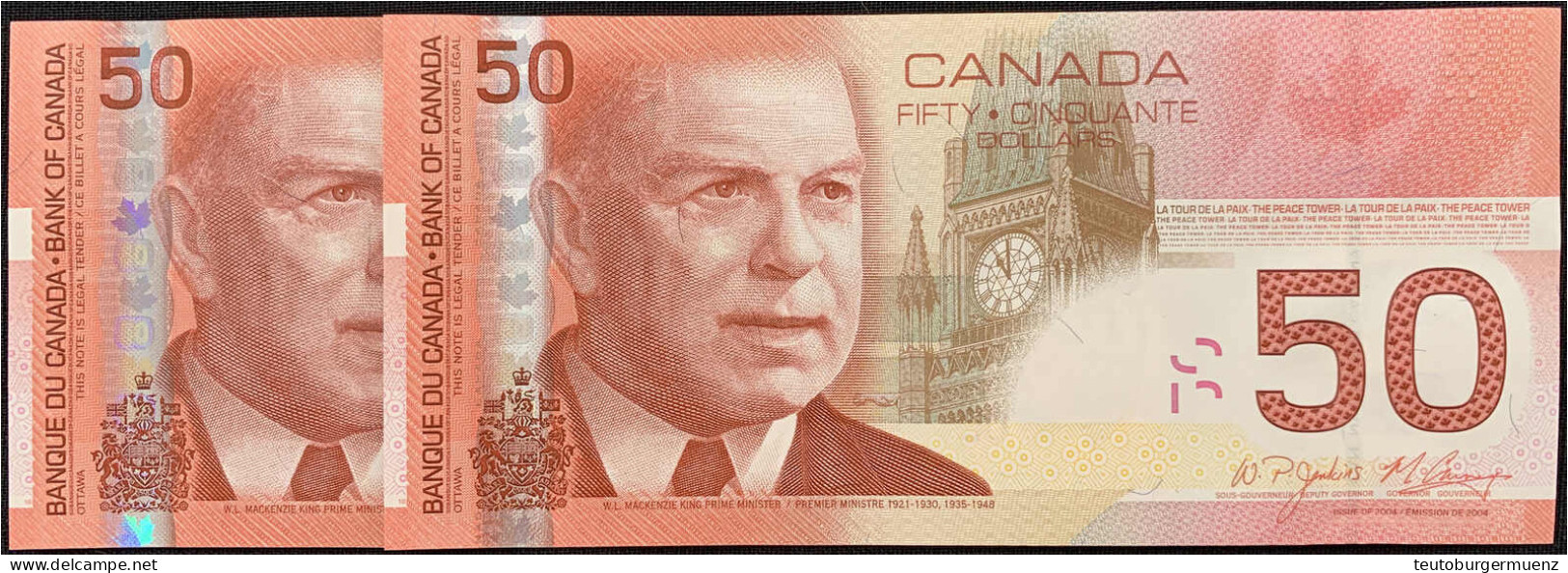 2x 50 Dollar 2004/2008. Jenkins-Carney. Folge KN. I. Pick 104c. - Kanada