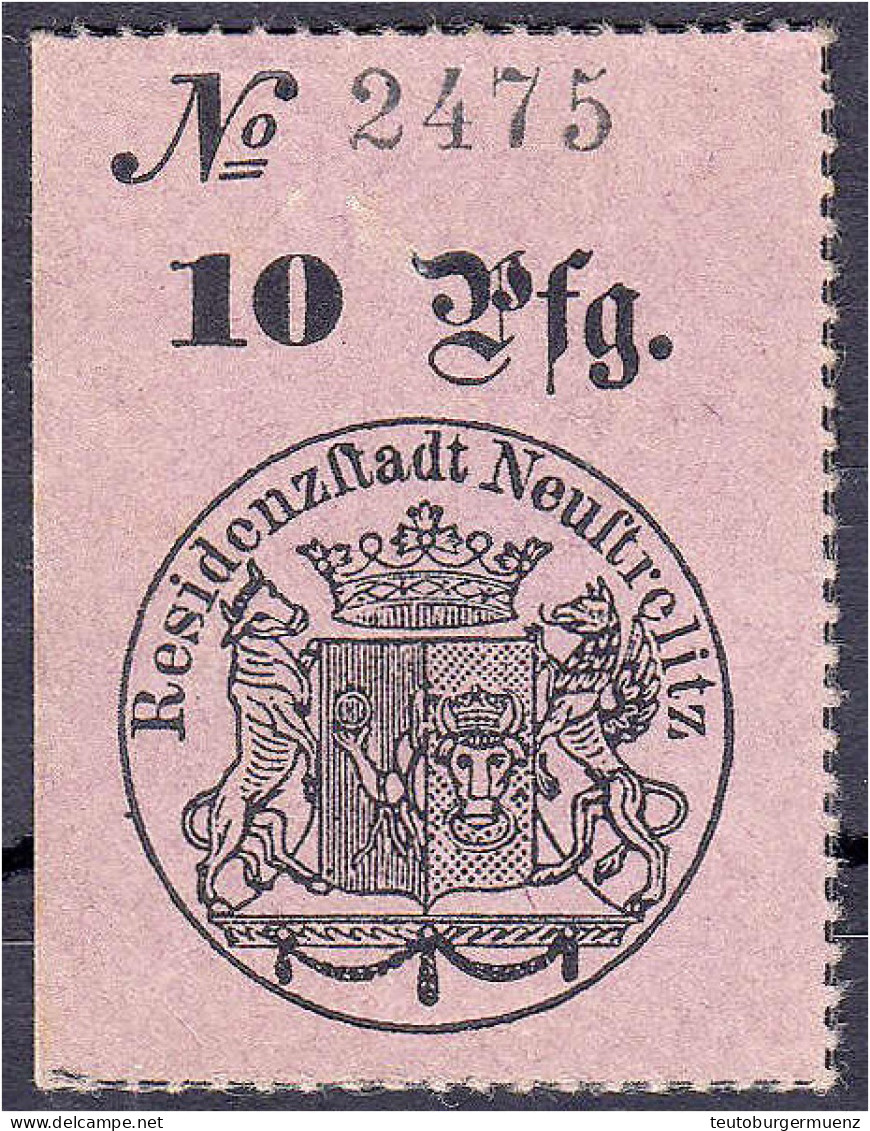 10 Pfg. Gutschein Der Residenzstadt Neustrelitz O.D. (28.6.1893). KN 3,5 Mm Hoch. Ausgegeben Zur Goldenen Hochzeit Des G - [ 1] …-1871 : Etats Allemands