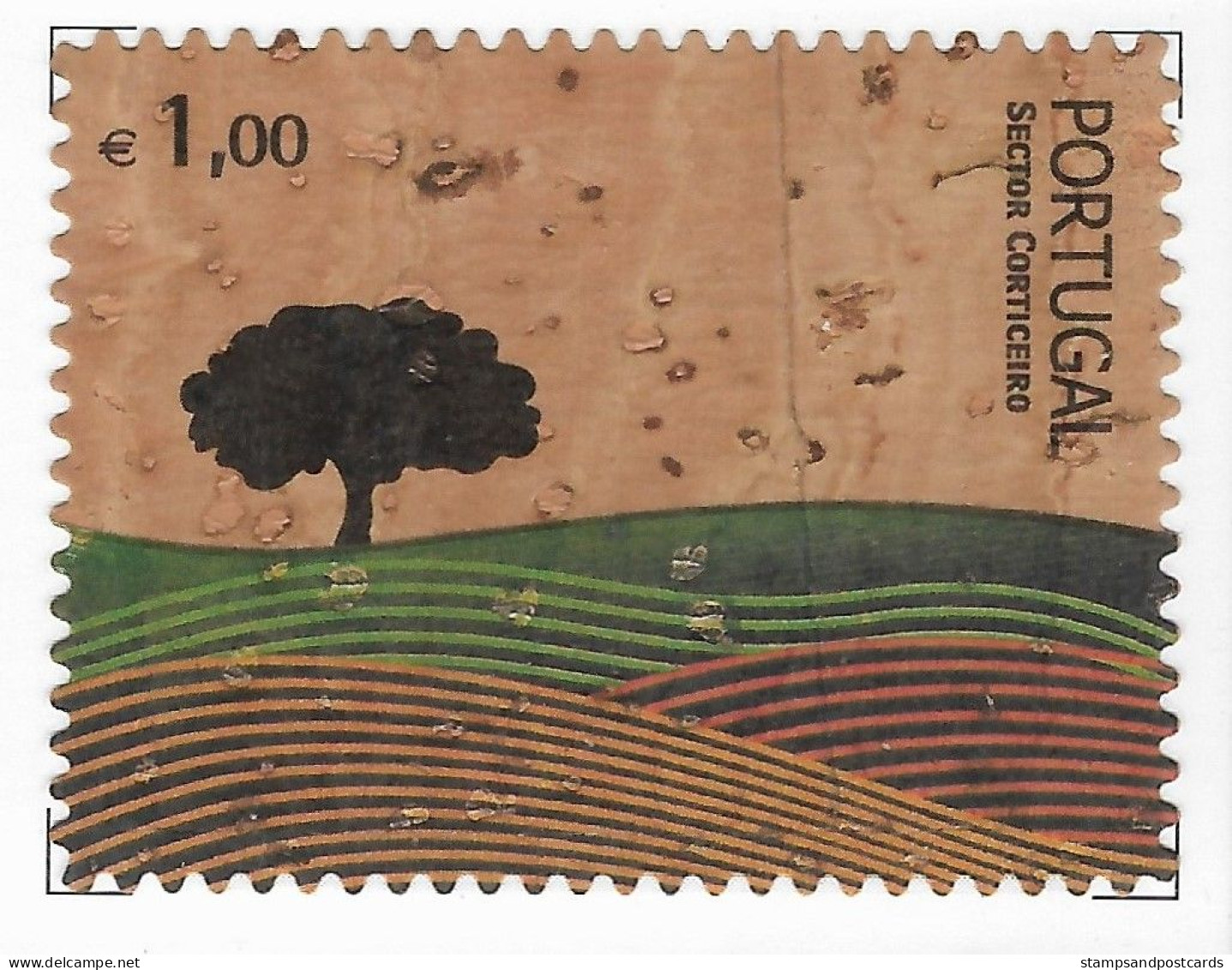 Portugal Premiere Timbre Fait De LIÈGE Arbre 2007 Brochure + Timbre First Ever Stamp Made Of CORK Tree Brochure + Stamp - Brieven En Documenten