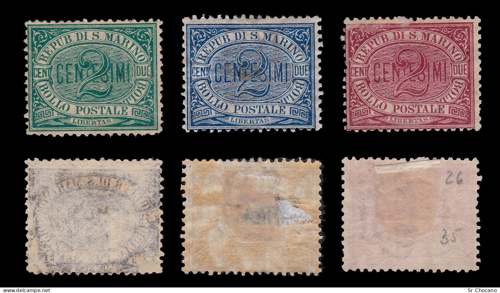 SAN MARINO STAMPS.1877-99.SET 6.MH-MNG - Ungebraucht