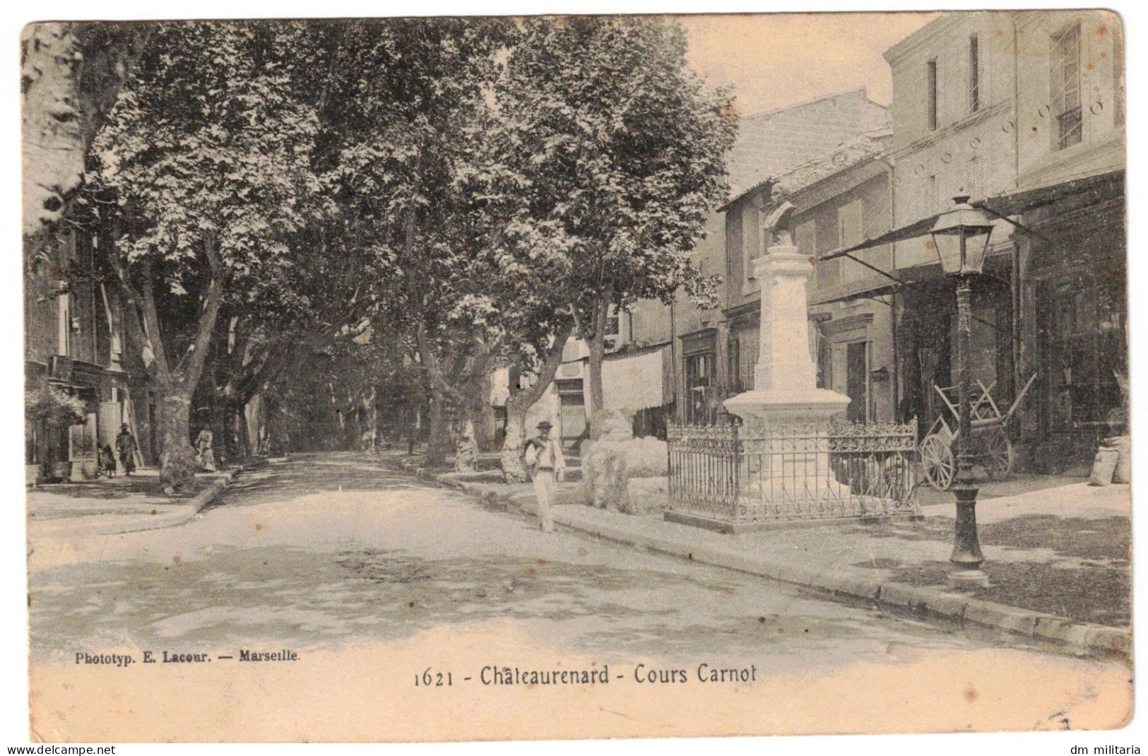13 - TRÈS BELLE CPA 1905 : CHATEAURENARD - COURS CARNOT - RUE ANIMÉE - COMMERCES - PROVENCE - Chateaurenard