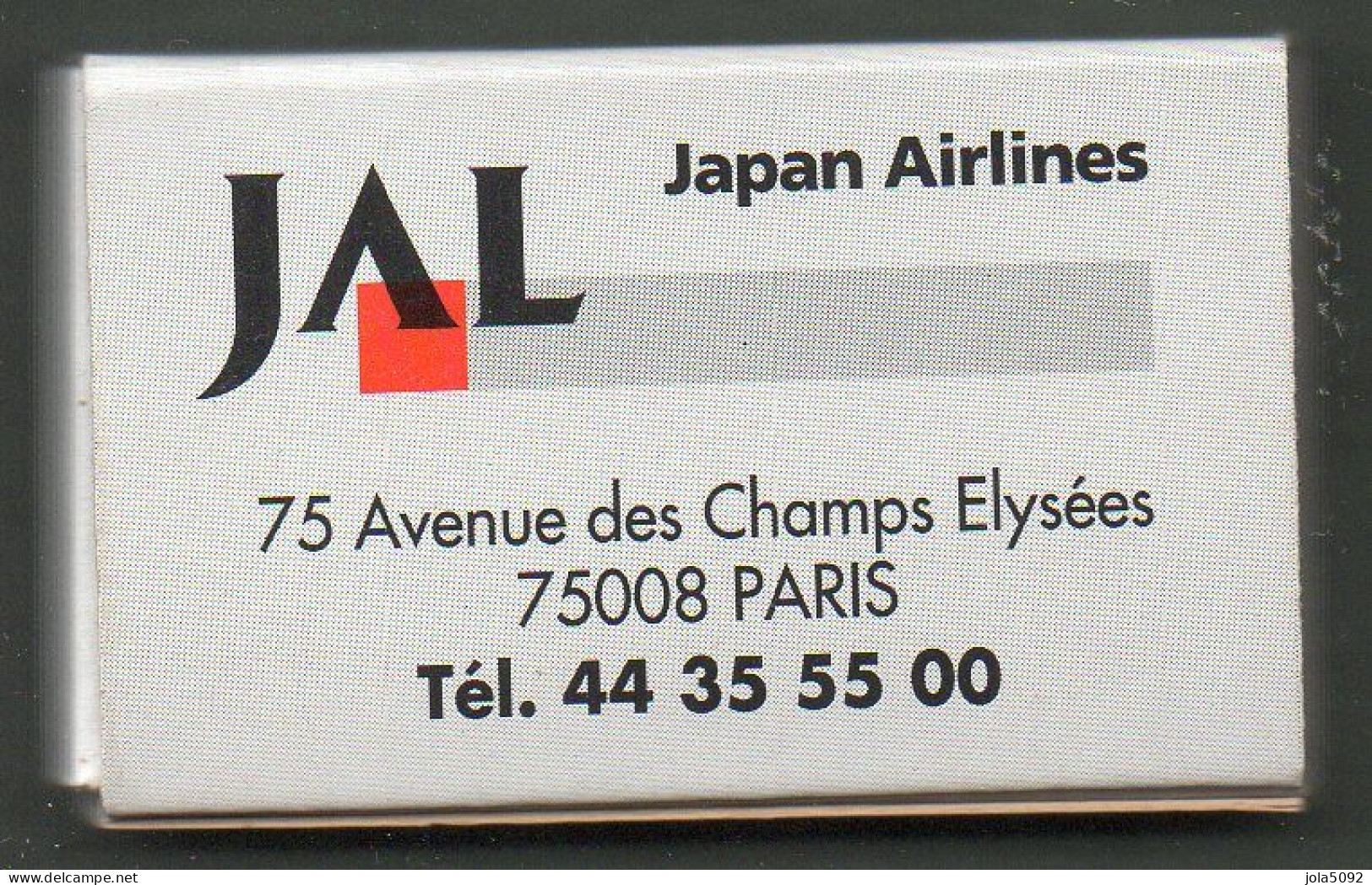 Boîte D'Allumettes - RESTAURENT JAPONAIS - JAPAN AIRLINES - AVIATION - Cajas De Cerillas (fósforos)